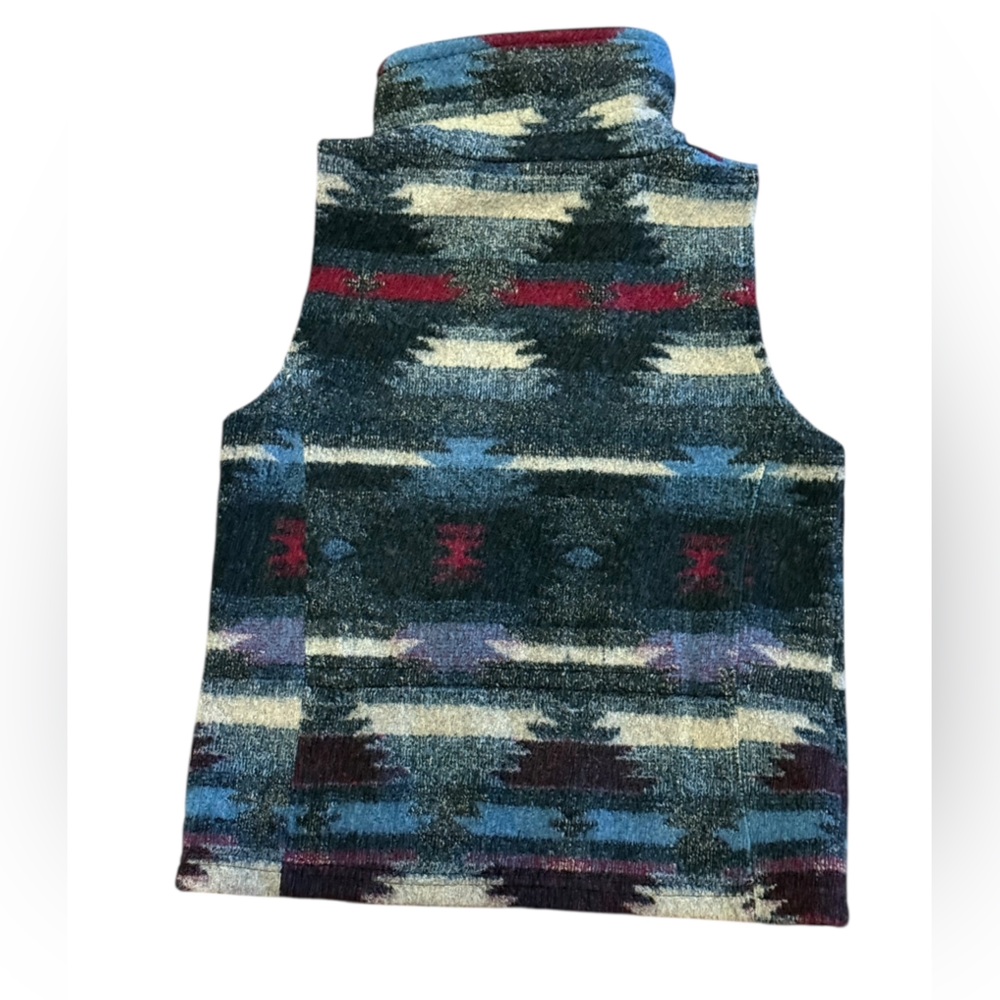 Bear Ridge Outfitters Women’s Small Multicolor Aztec Patterned Wool Blend Vest - Picture 2 of 7